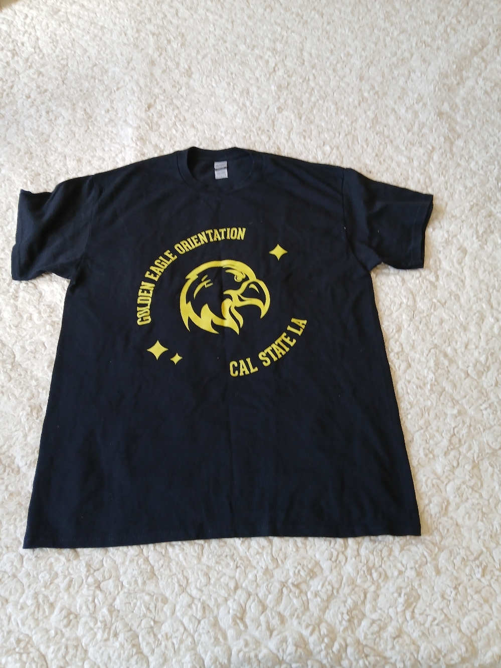 Cal State LA Golden Eagle Orientation Black T‑Shirt - Yellow Logo Mens Large